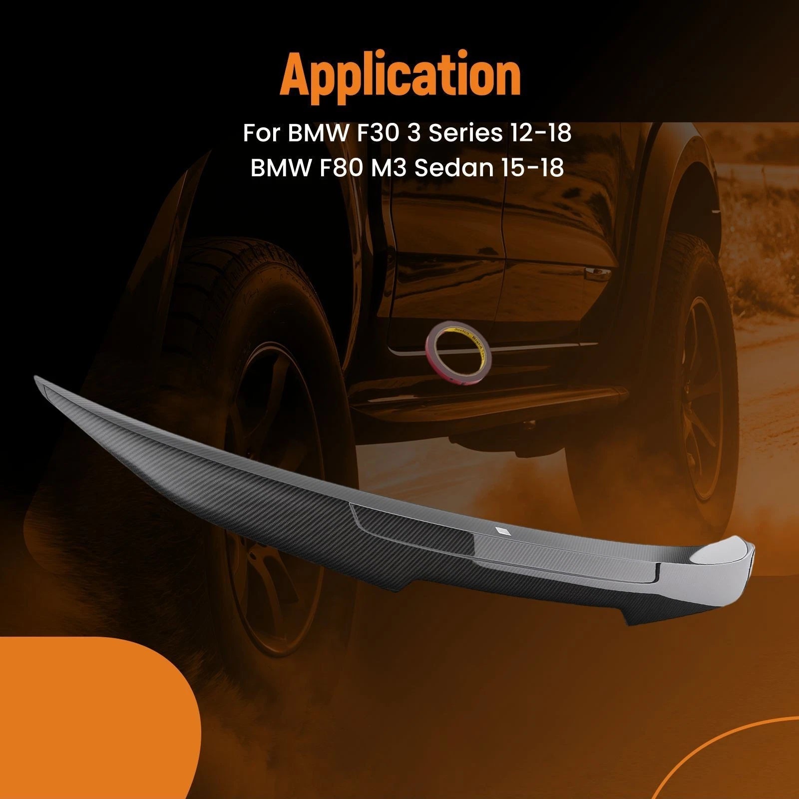 Carbon Fiber Rear Spoiler Wing for BMW F30 F80 M3 Sedan (2012–2018)