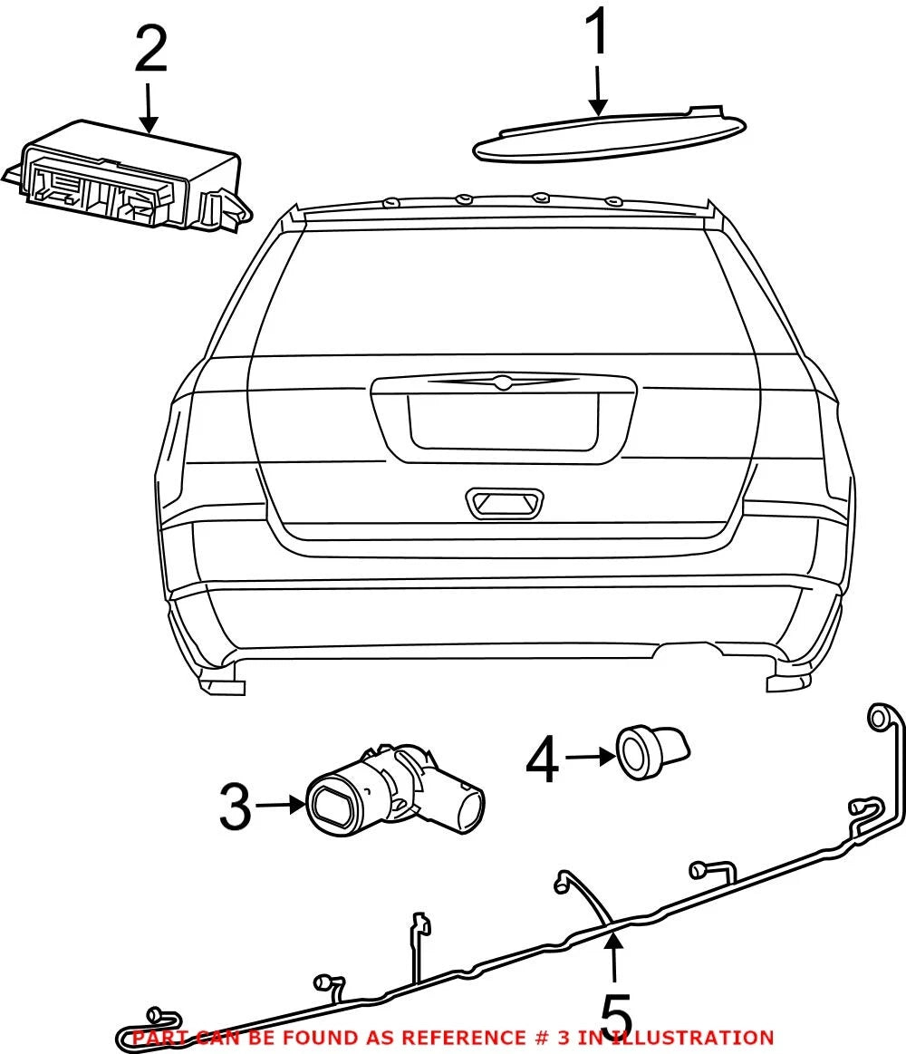 Rear Parking Aid Sensor for Dodge Challenger, Ram 3500 (OEM)