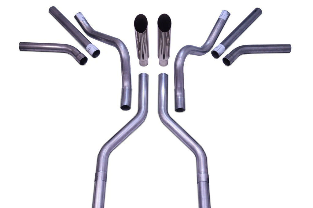 2.5" Dual Exhaust Kit for Suburban Yukon (1969–1972) No Muffler Slash Clamp Side Exit