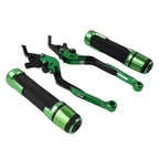 Green Extendable Brake Clutch Levers Grips for BMW F650GS (2002-2007)