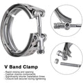 2X 3.5'' Stainless Steel V-Band Clamp Kit for Turbo Exhaust