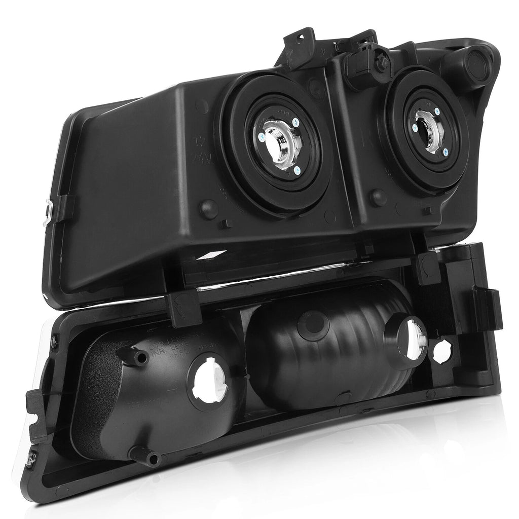 Headlight Assembly Pair for Chevrolet Avalanche (2003-2006) Black