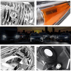 Set of 2 Chrome Housing Headlight Amber Side Corner Signal Lamps for Corolla (2009–2010)
