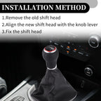 5 Speed Manual Gear Shift Knob with Cover for Audi A4 (2007–2015) Black Leather