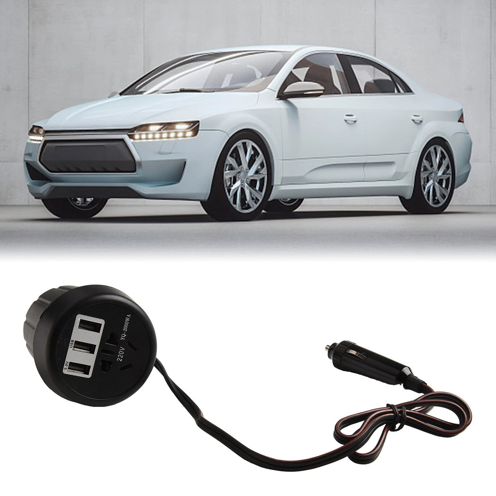 150W Car Power Inverter DC 12V/24V to 220V AC for Cup Holder Charger