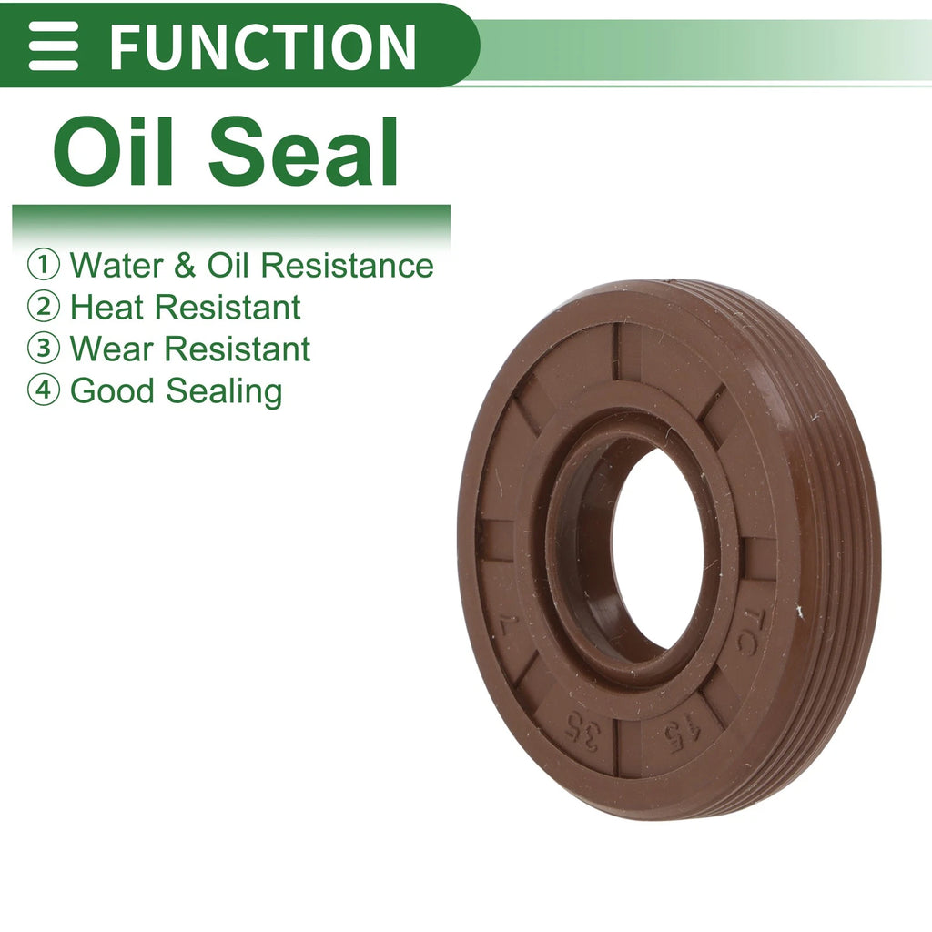 Set of 5 Oil Seals FKM Rubber 15x35x7mm for Various Models 