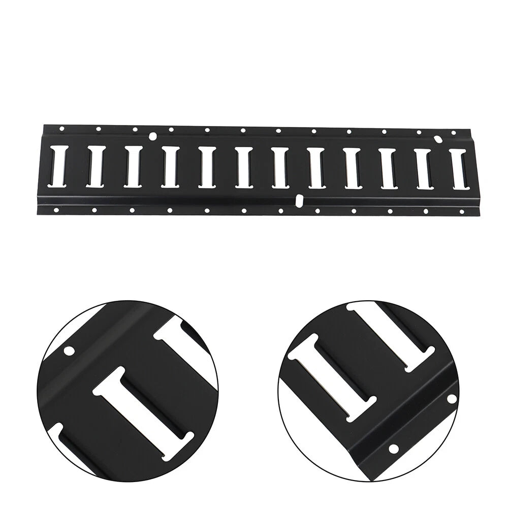 Set of 2 E Track Tie-Down Rails for E-Track Systems (Black Steel)