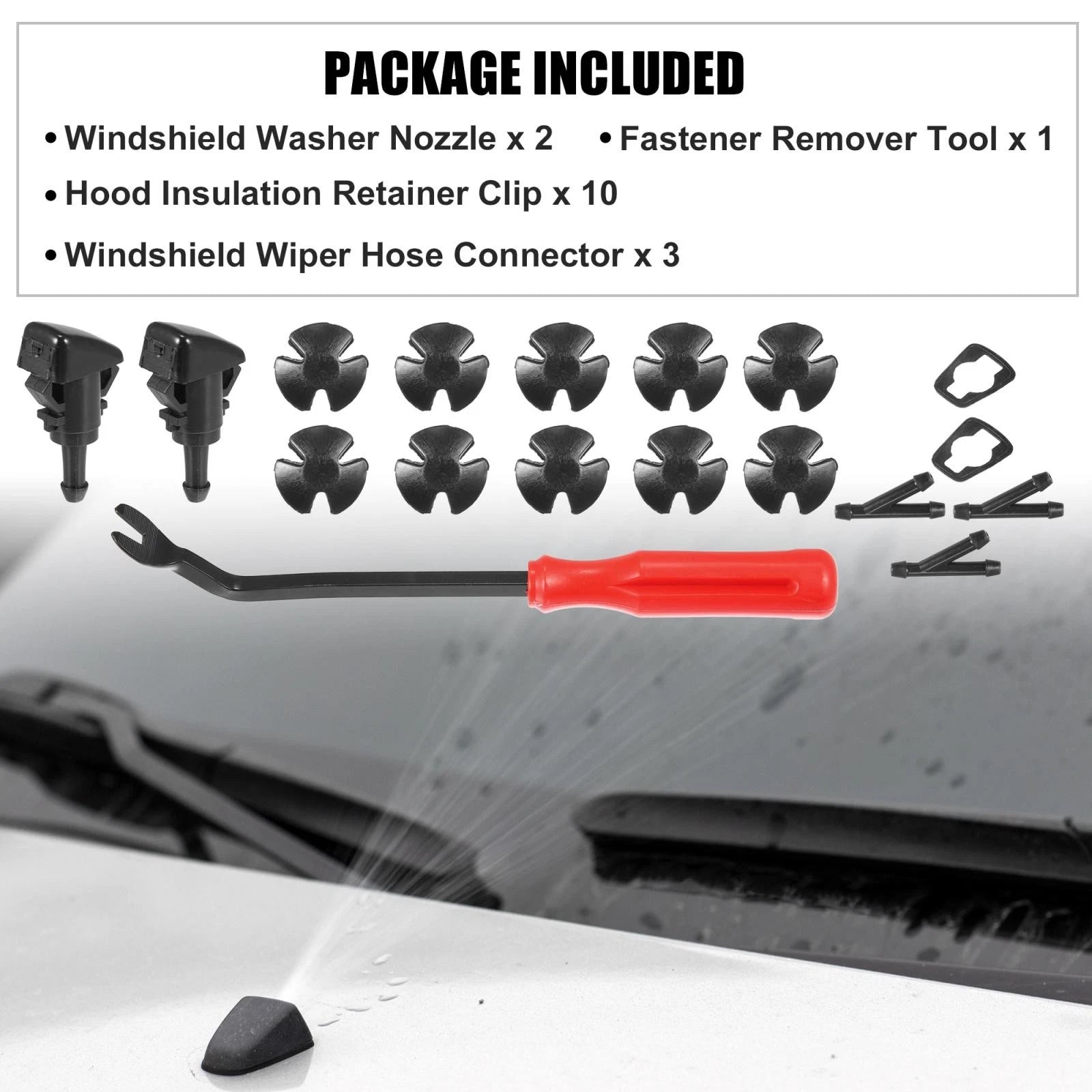 18pcs Front Windshield Washer Nozzle Kit 4805742AC for Dodge Charger (2006–2010)
