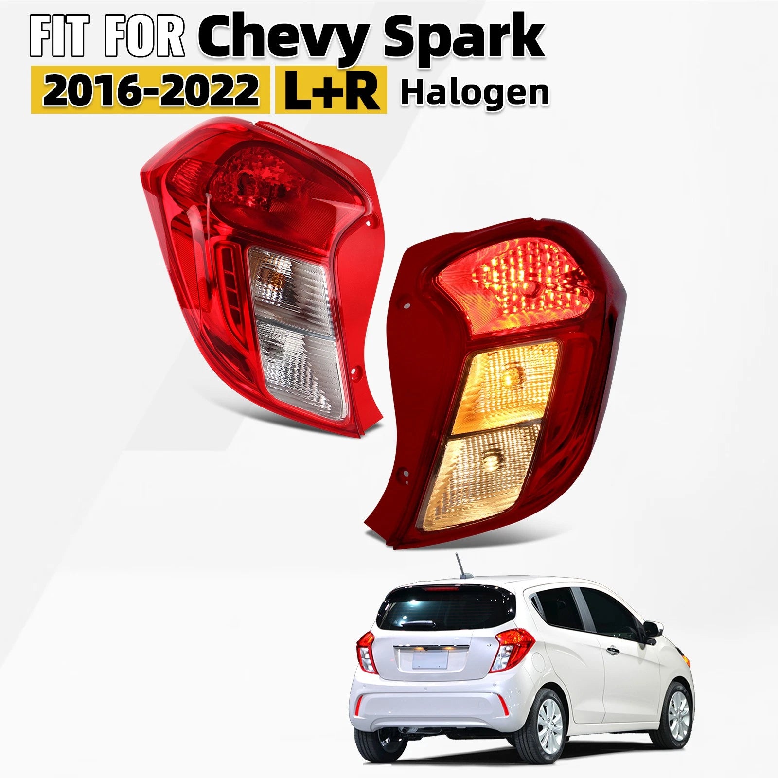 Set of 2 Halogen Tail Light Brake Lamps for Chevy Spark (2016–2022)