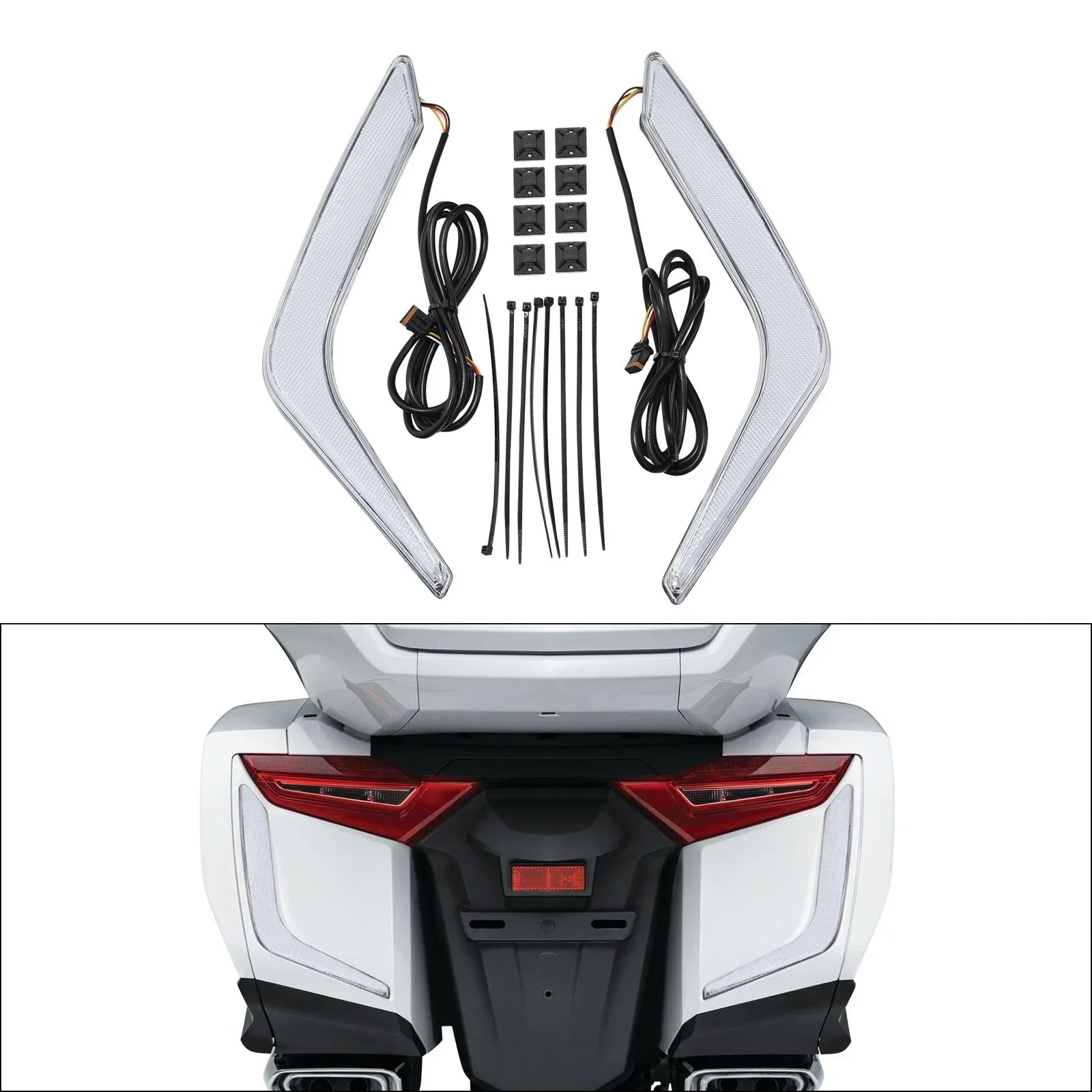 Rear Saddlebag Turn Brake Lights Accents for Honda Goldwing GL1800 (2018-2025)