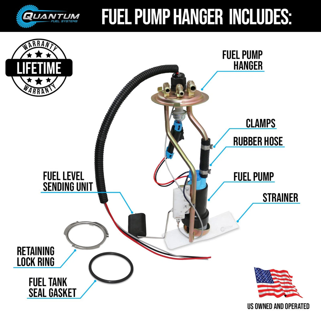 Fuel Pump QFS 450LPH + Bracket for 87-88 Chevy V30 (1987–1988) F90000267