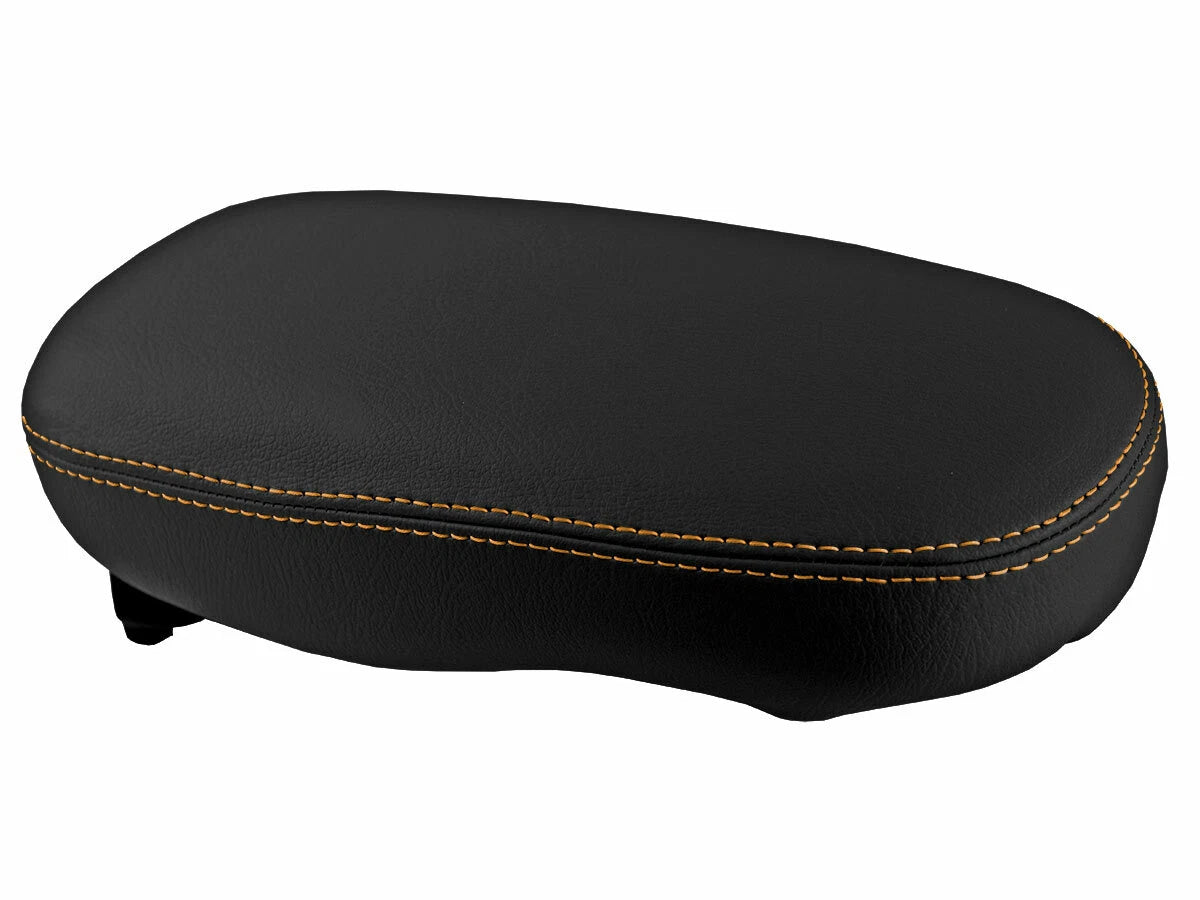 Armrest Cover for Kia Soul (2014–2019) - Leather, Orange Stitch