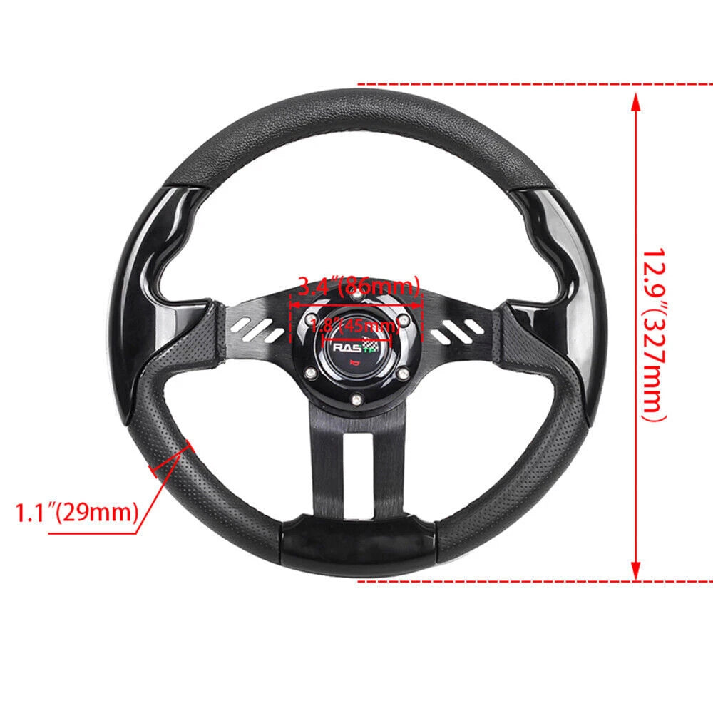 13" Racing Steering Wheel with Hub Adapter for Ford Mustang (1984–2004)