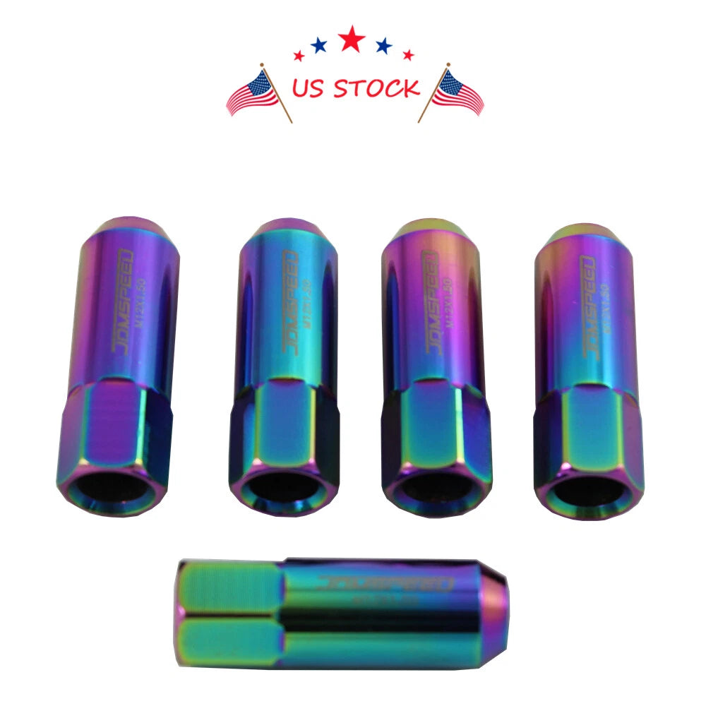 Set of 4 Extended Forged Aluminum Tuner Racing Lug Nuts for JDM Vehicles