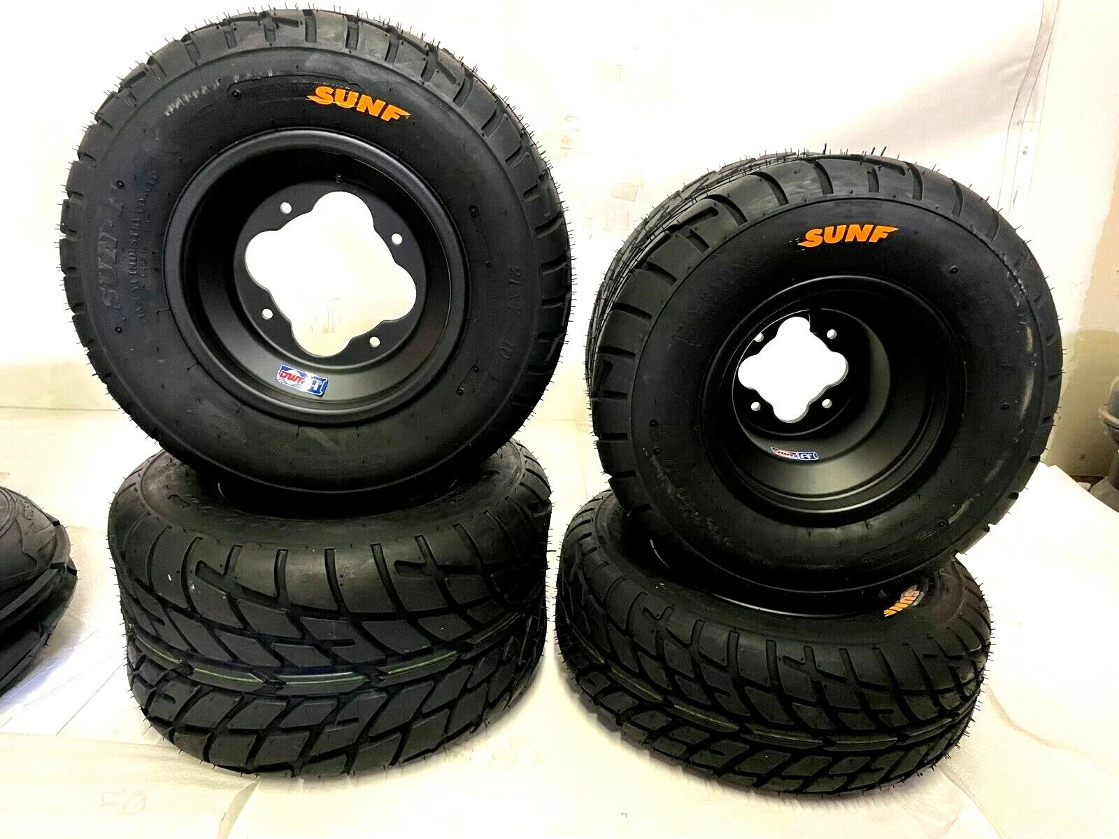 Set of 2 DWT A5 Black Rims Wheels for Yamaha YFZ450 Raptor Banshee 350
