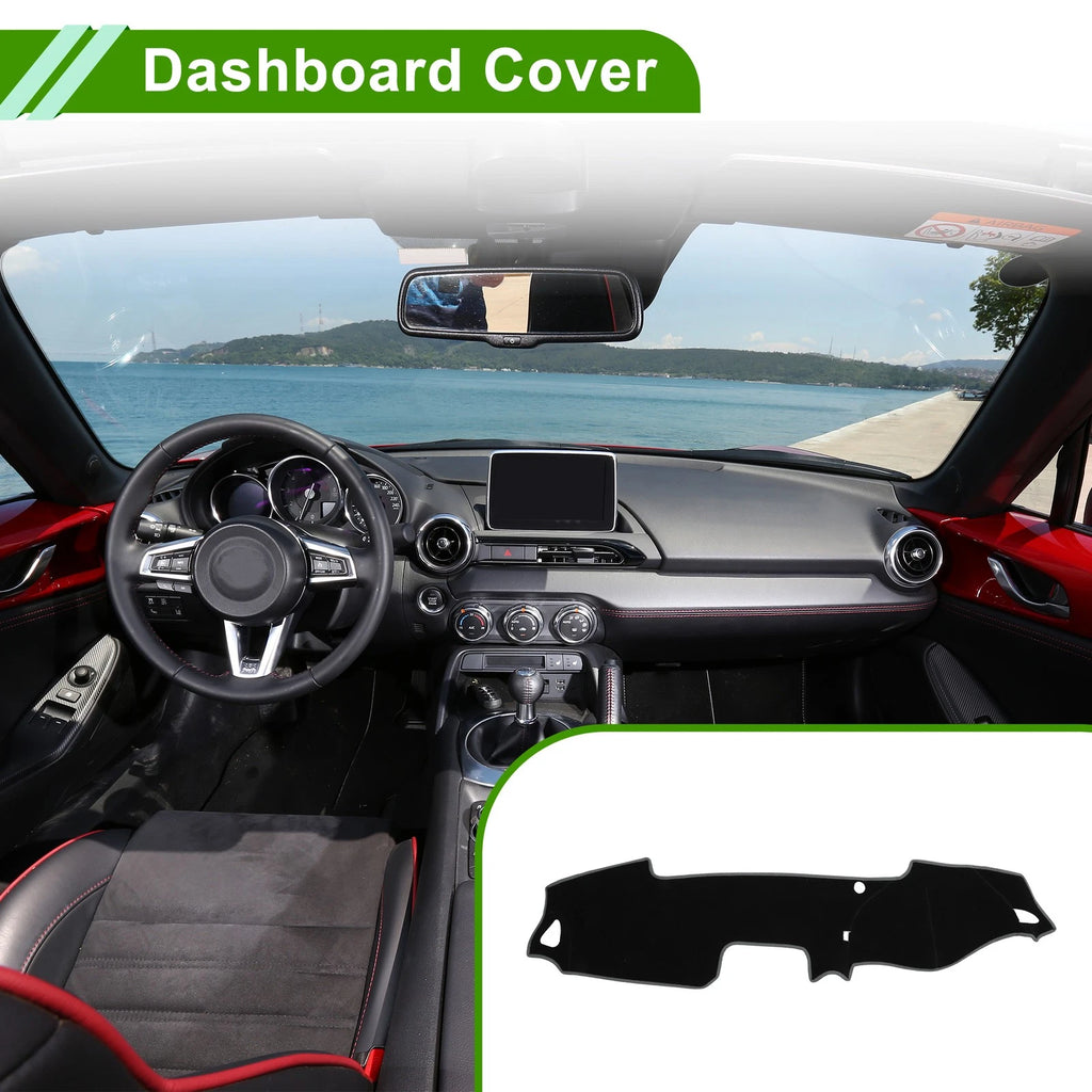 Dash Cover for Mazda MX-5 (2015–2022) Polyester Black Gray Edge