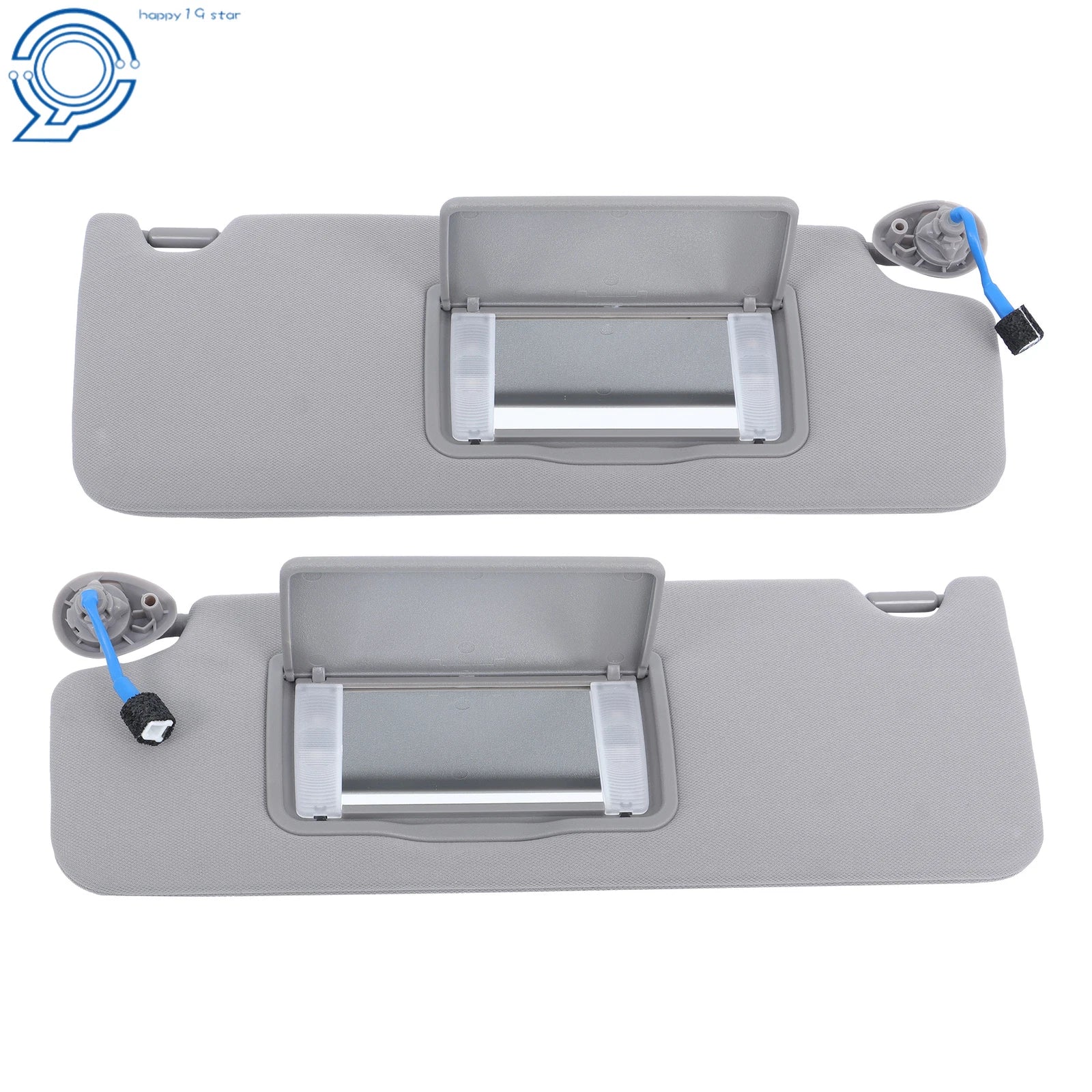 Set of 2 Sun Visors for Honda Pilot Ridgeline (2017–2021) Gray with Light Mirror