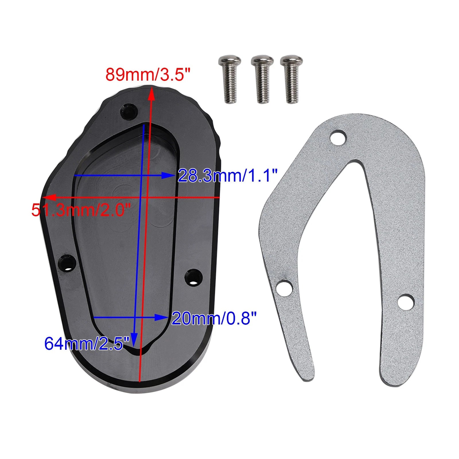 Kickstand Enlarge Pad for Bonneville T100 T120 (2018–2023) Titanium