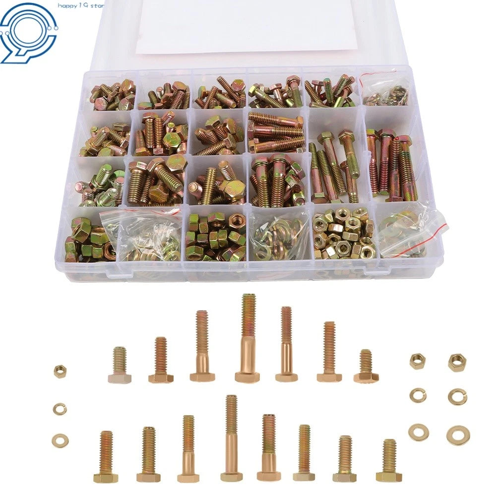 Hex Bolts and Nuts Kit for Automotive Applications (Various Sizes)
