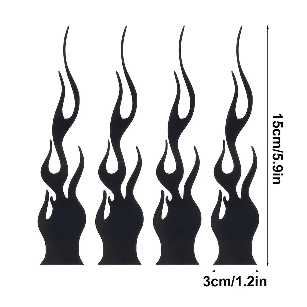 Set of 4 Flame Stickers for Car Decoration