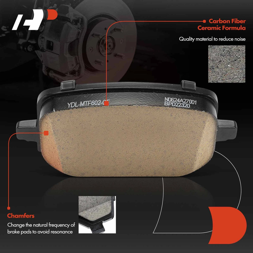 Set of 4 Rear Ceramic Brake Pads for Ford Explorer (2020–2023)