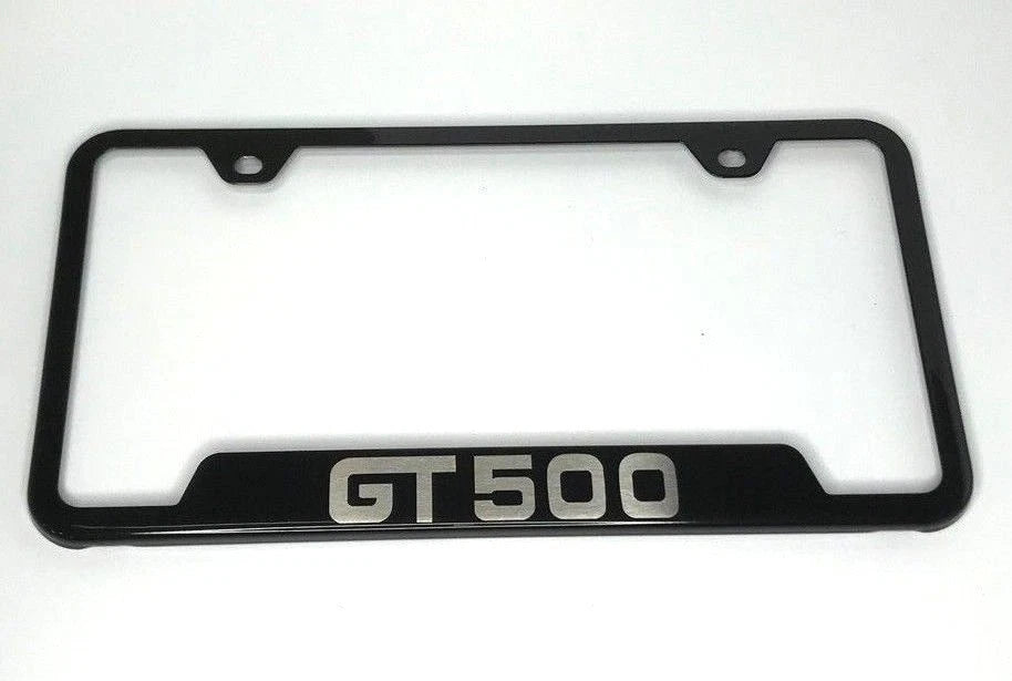 License Plate Frame Front Black Licensed Laser Etched for Ford Mustang GT500 (2007–2014)