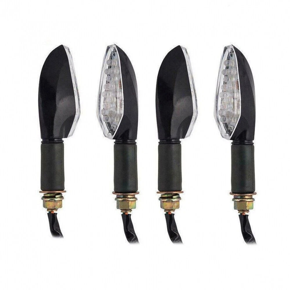 4X Black LED Turn Signal Light Indicators for Honda CBR500R CBR250R CBR125R (2013–2023)