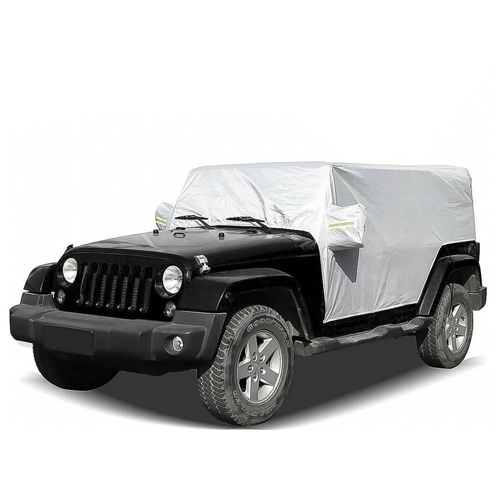 Car Half Cover for Jeep Wrangler JK JL (2007–2020) Waterproof UV Protection