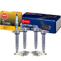 Set of 4 Denso Ignition Coils & NGK G-Power Spark Plugs for Chrysler Dodge Jeep