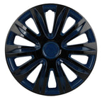 Set of 4 Wheel Covers for R15 Tire & Steel Rim (15" Black & Blue)