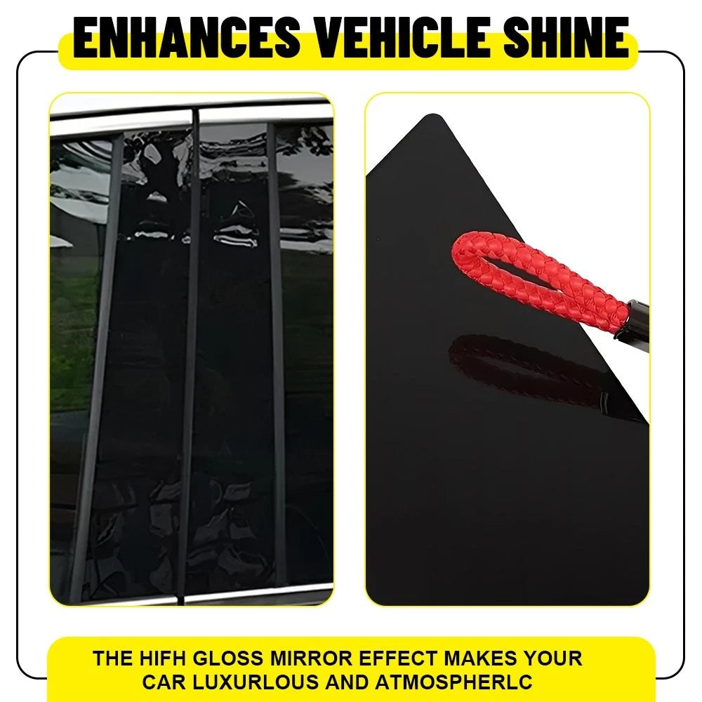 Set of 6 Glossy Black Window Door Trim Covers for Lexus LS430 (2001–2006)