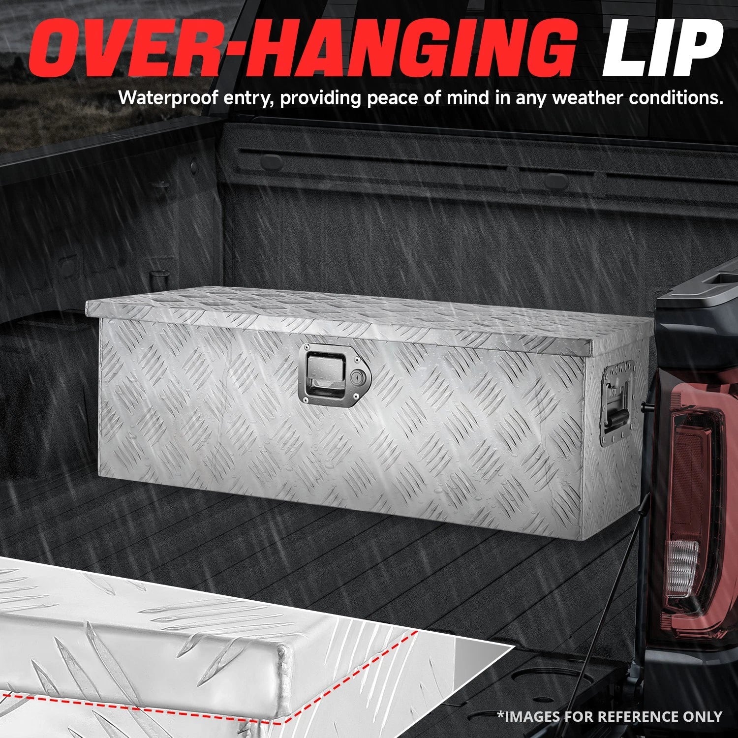 Recessed Side Handle Aluminum Tool Box for Universal Use (77cm x 33cm x 26cm)