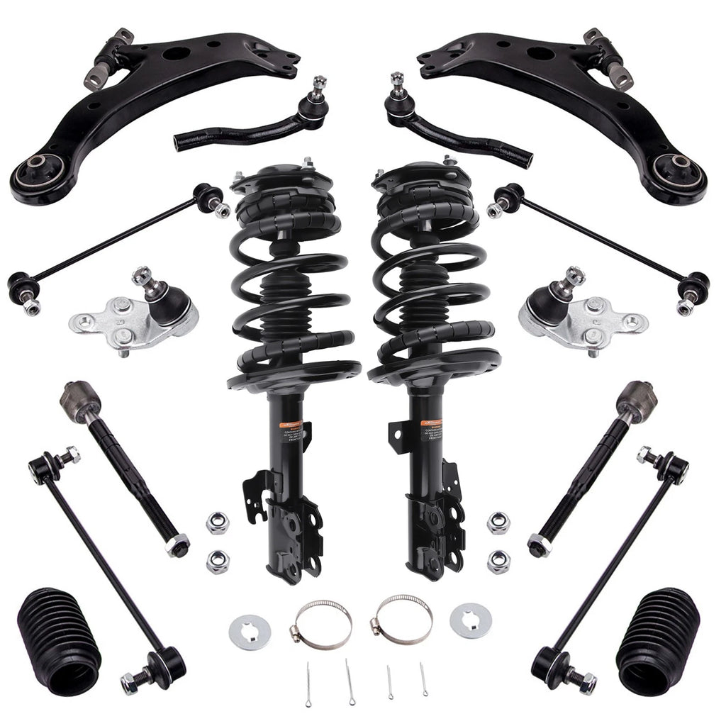 Front Struts + Control Arms Sway Bar Tie Rods For Toyota Camry 2007 2008-2011
