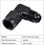 2X 6AN 8AN 10AN Female to Male Flare 90 Degree Swivel Fitting Adapter