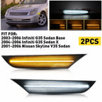 Smoke Lens LED Strip Bumper Side Marker Light for Infiniti G35 (2003–2006)