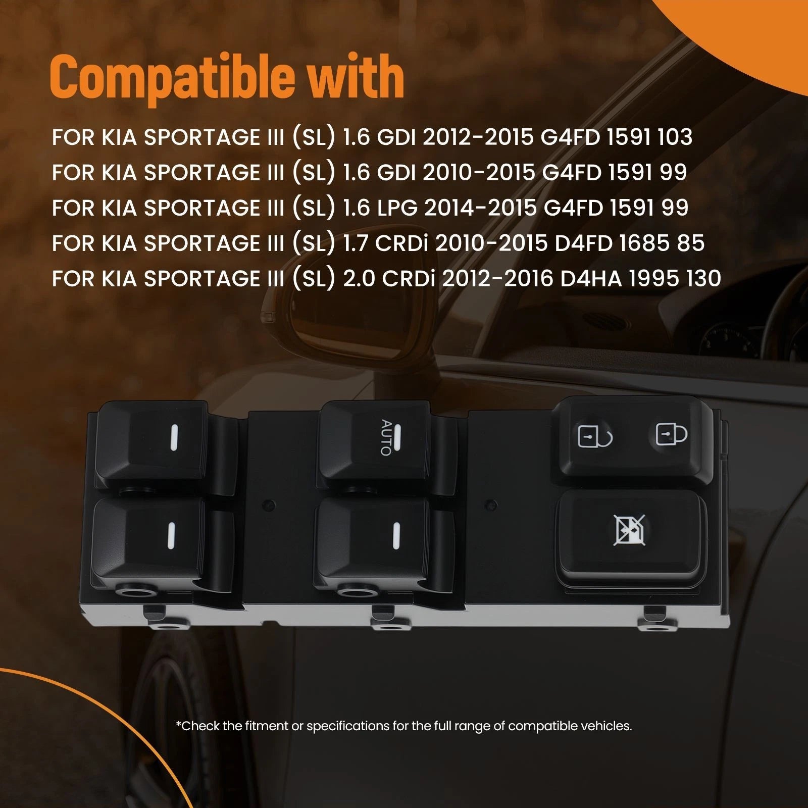 Electric Window Control Switch for KIA Sportage III (2010-2015)