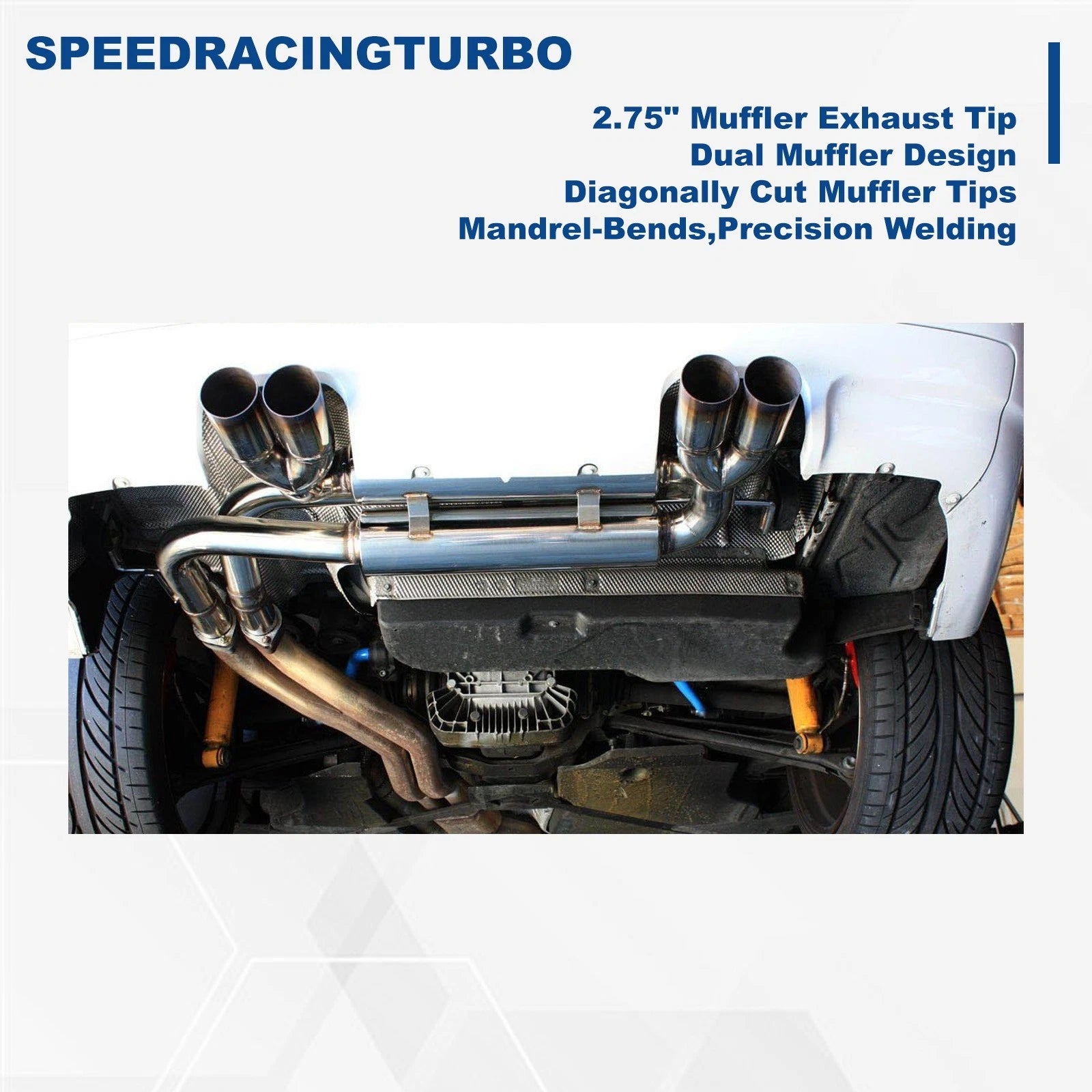 Axle Back Exhaust System for BMW E46 M3 (1999–2006) S.Steel Quad 2.75" Tip