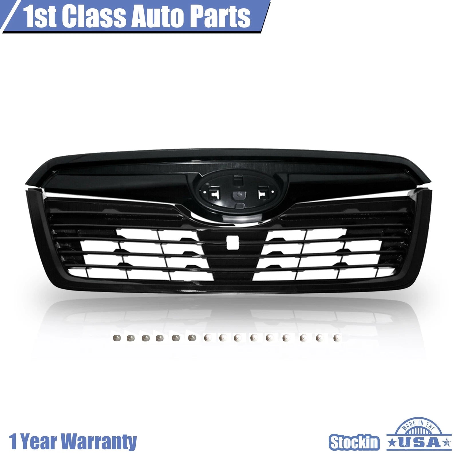 Glossy Black Front Bumper Upper Grille for Subaru Forester (2019-2021)