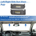 Set of 2 Sun Visors for Honda Civic (2006–2011) No. 83230-SNA-A01ZA Gray