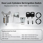 Ignition Switch & Door Lock Cylinder Set for Ford F150 F250 F350 Ranger (1990–1995)