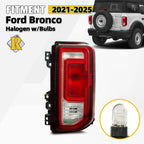 Halogen Tail Light Taillamp for Ford Bronco (2021–2025) Right Passenger W/ Bulbs
