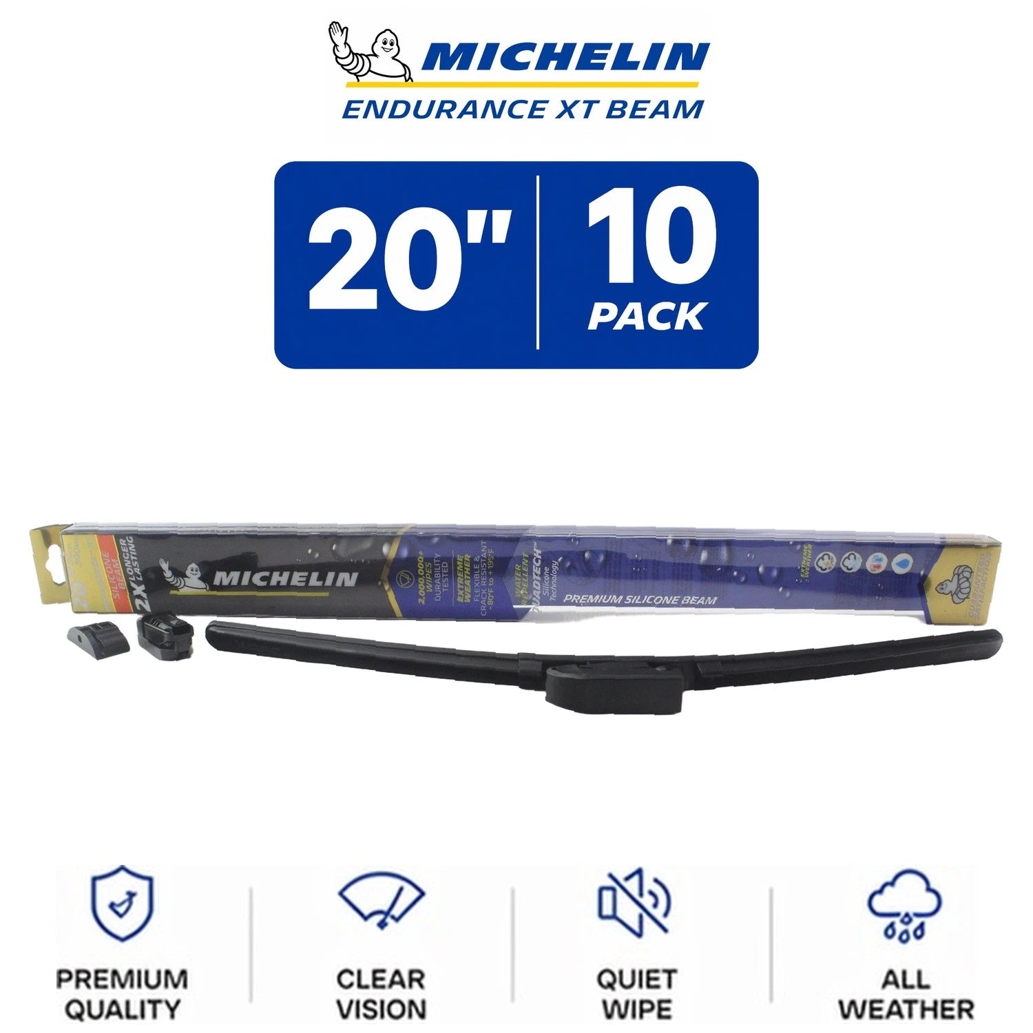 Set of 10 Michelin Endurance XT Beam Wiper Blades 20" All-Weather