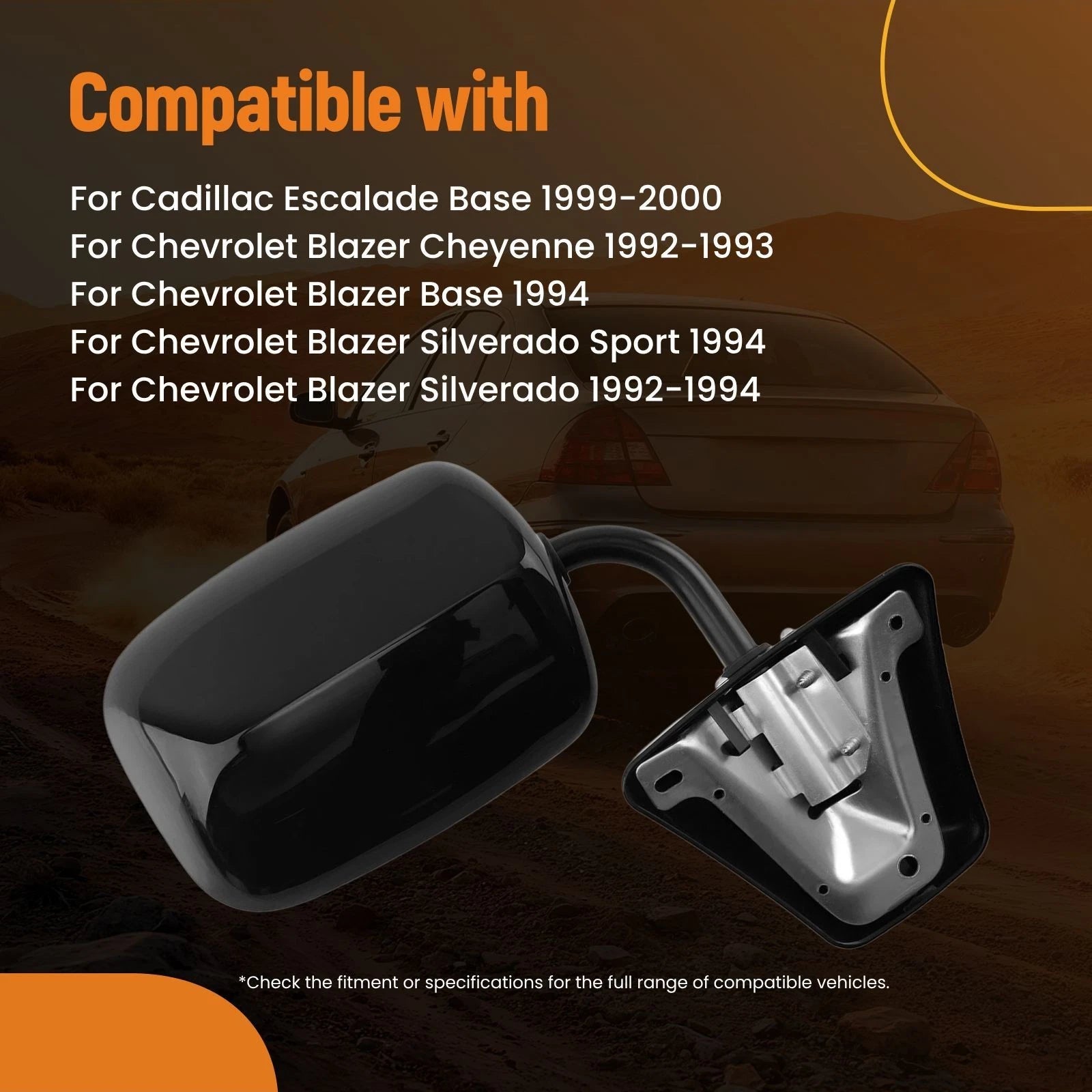 Left Manual Side Mirror for Chevrolet C3500 Silverado (1988–2000)