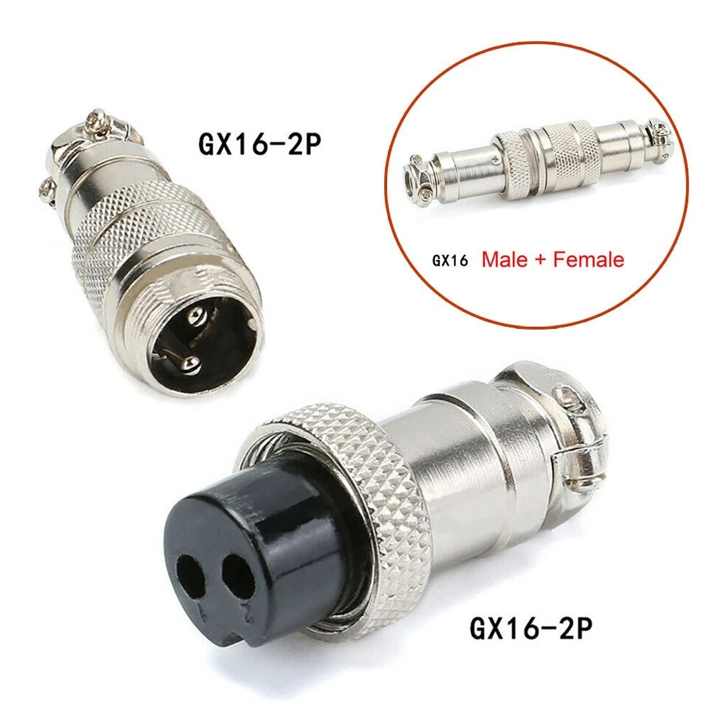 Set of 4 Silver Plated GX16 Aviation Connectors 2/3/4/5/6/7/8 Pin