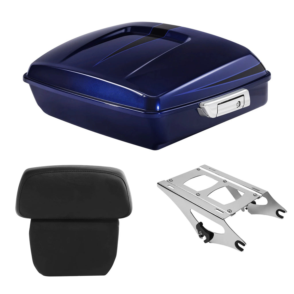 Chopped Trunk Pad Mount for Harley Touring (2014–2026) Zephyr Blue/Black