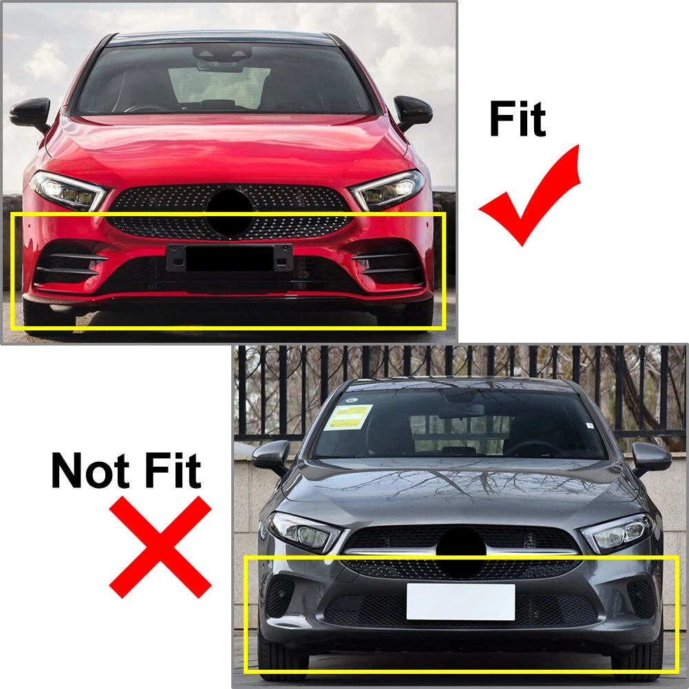 Front Bumper Splitter Spoiler Canard for Mercedes Benz A-Class (2019–2023)