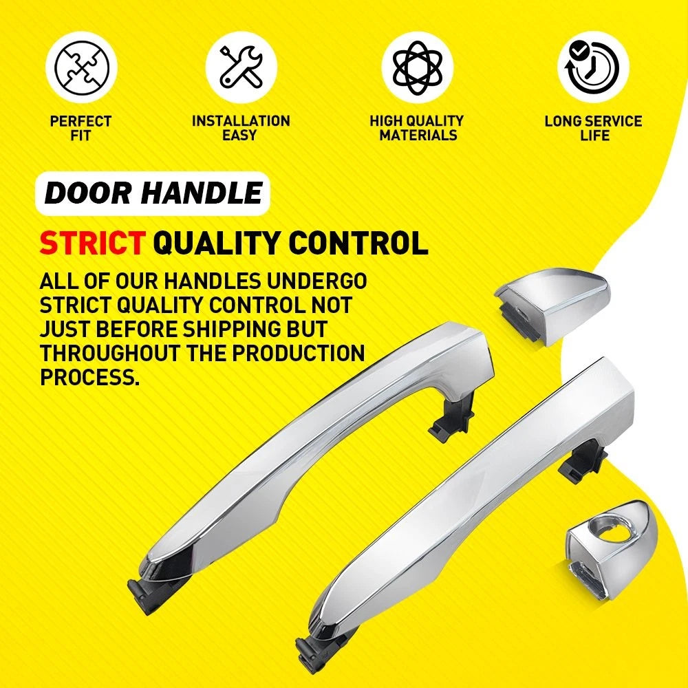 Set of 4 Chrome Exterior Door Handles for Hyundai Tucson (2016–2021)
