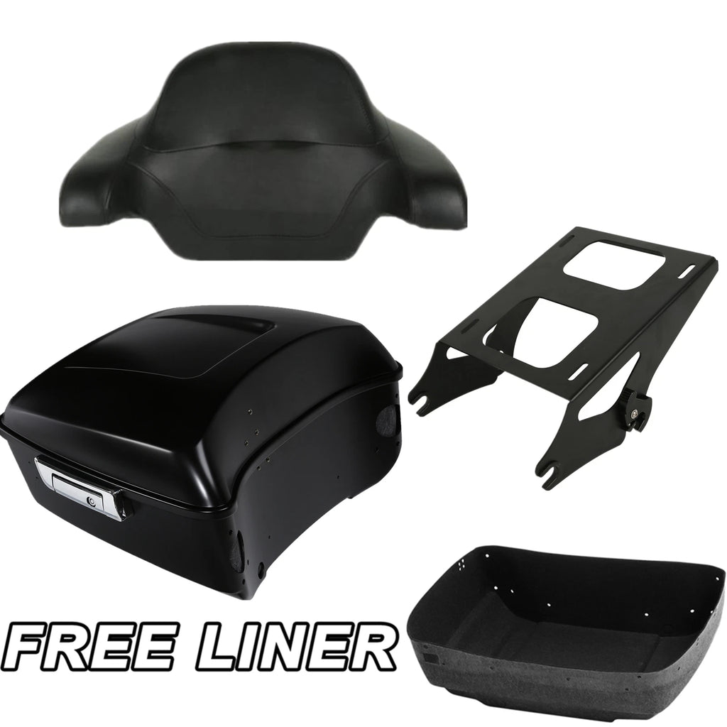 Matt Black King Tour Trunk Backrest Pad for Harley Touring (2014–2025)