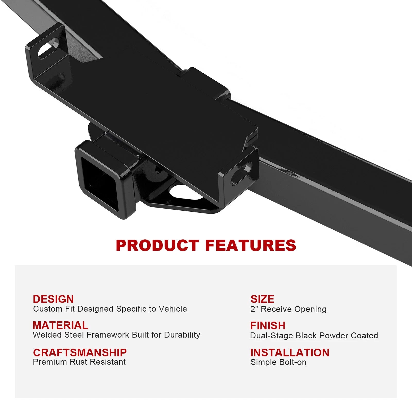 2 Inch Trailer Hitch Receiver for Ford F-150, Lincoln Mark LT (2006–2008)