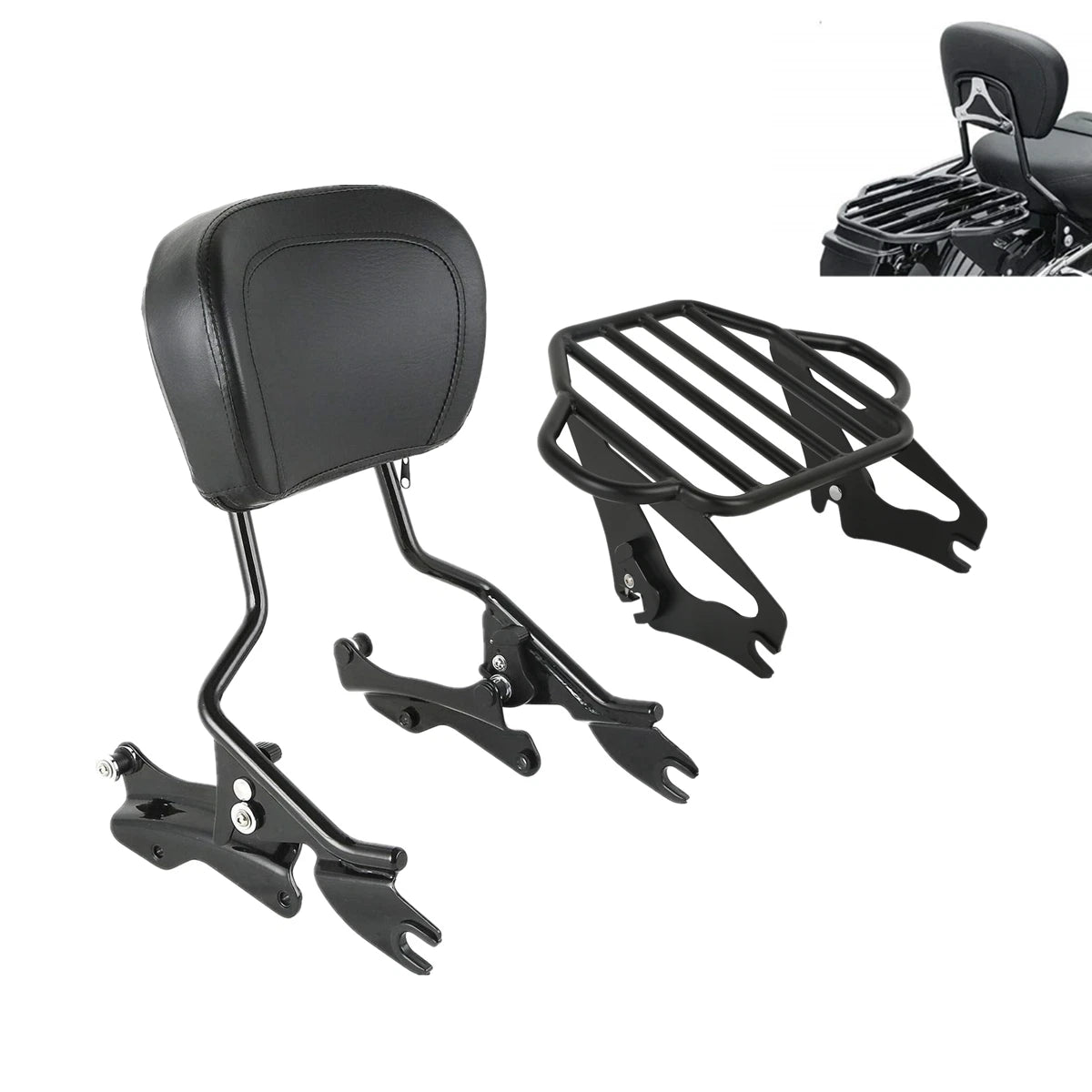 Sissy Bar Backrest Luggage Rack Docking Kit for Harley Touring (2014–2025)